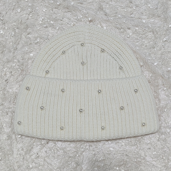 Goldbergh Beanie Hat Cream Hope Beanie Knit Faux Pearl Cottagecore Skiing Winter - Picture 1 of 4